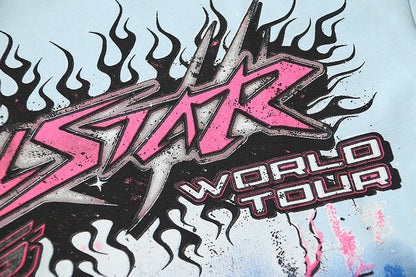 Hellstar Neuron Tour T-Shirt Light Blue Graphic