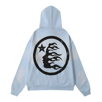 Hellstar Hoodie Light Blue Black