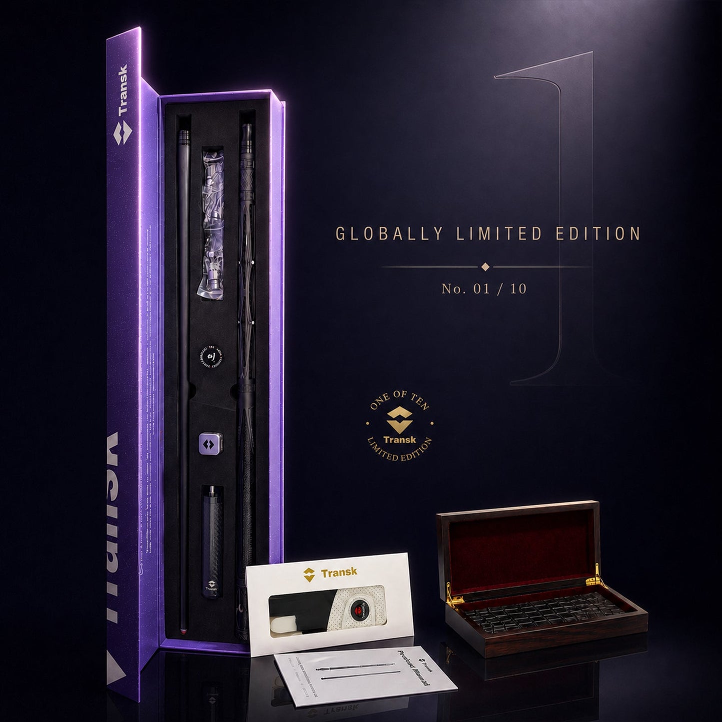 TRANSK Global Collector's Edition Metal Carbon Fiber Pool Cue - No.01, Only 10 Pieces Worldwide