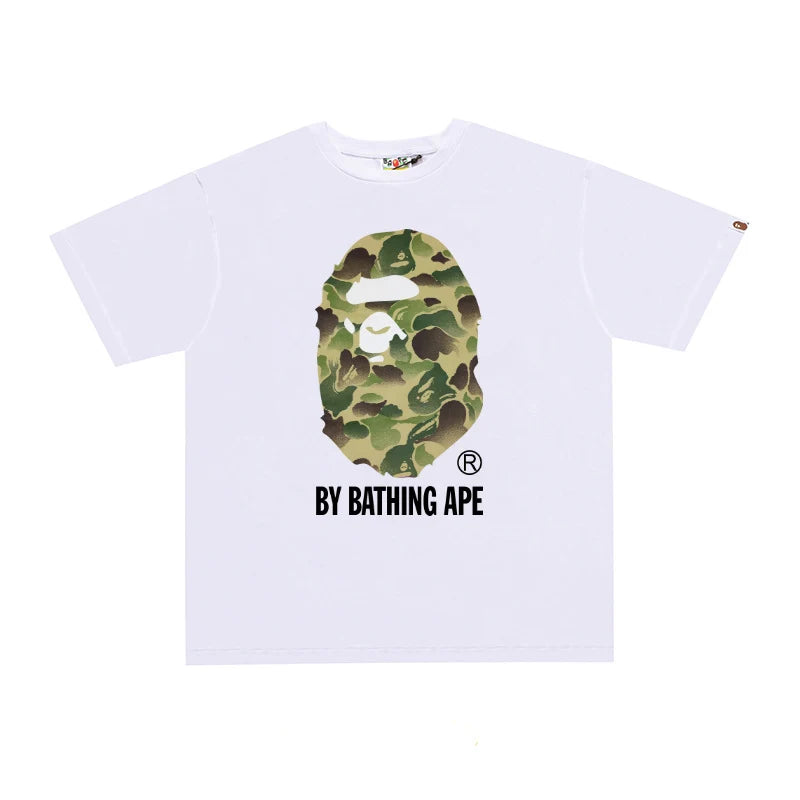Bape Street Cotton Loose Couple Casual T-shirt Half Sleeve Shirt D005