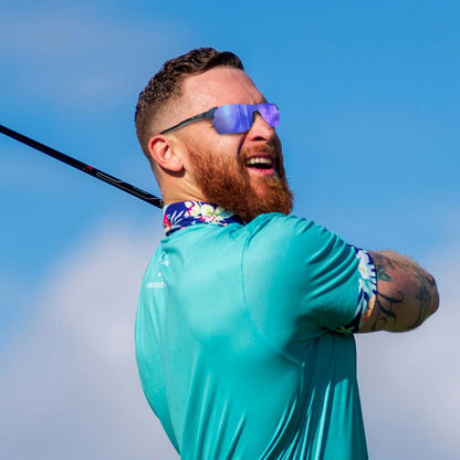 Ask Echo Golf No Frame Black Leg Sunglasses / Revo Blue