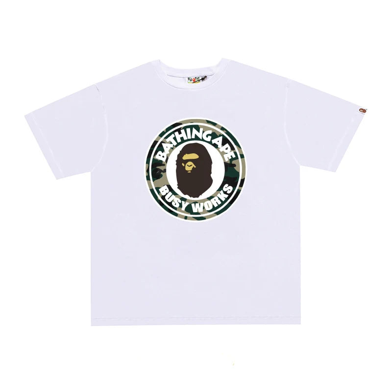 Bape Street Cotton Loose Couple Casual T-shirt Half Sleeve Shirt D212