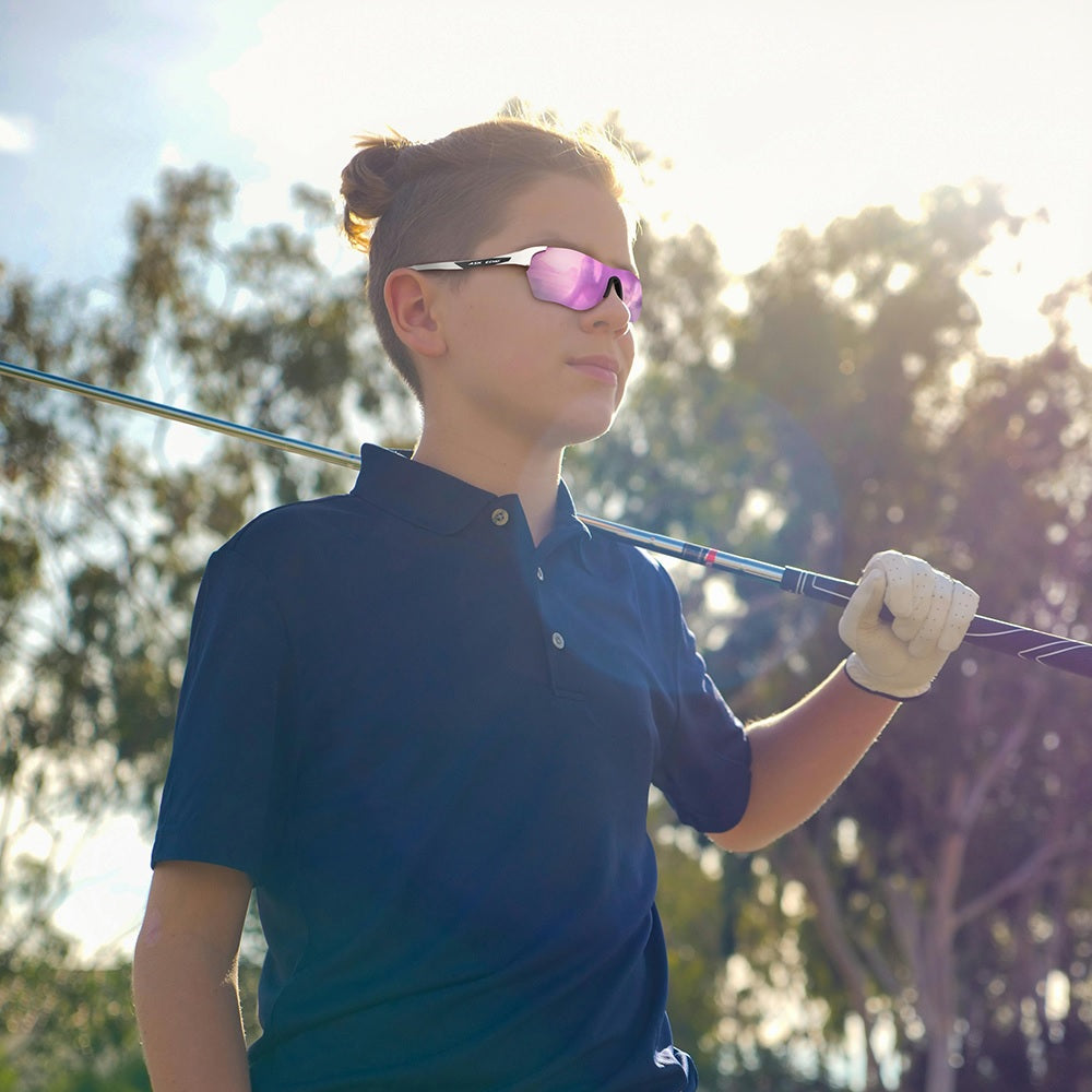 Ask Echo Golf No Frame White Leg Sunglasses / Pink