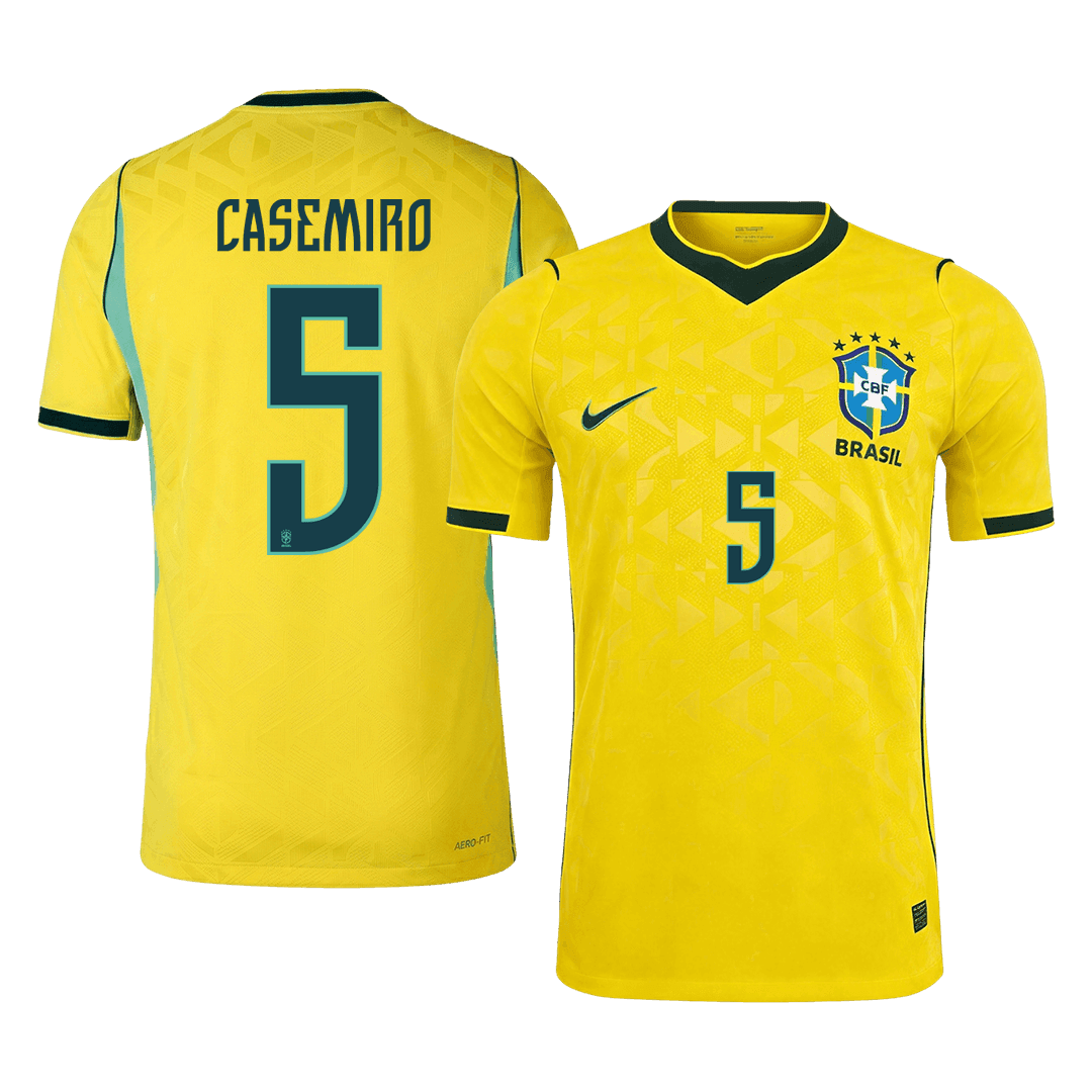 CASEMIRO #5 Mens Brazil World Cup Home Jersey 2026 - Player Version (Slim Fit)