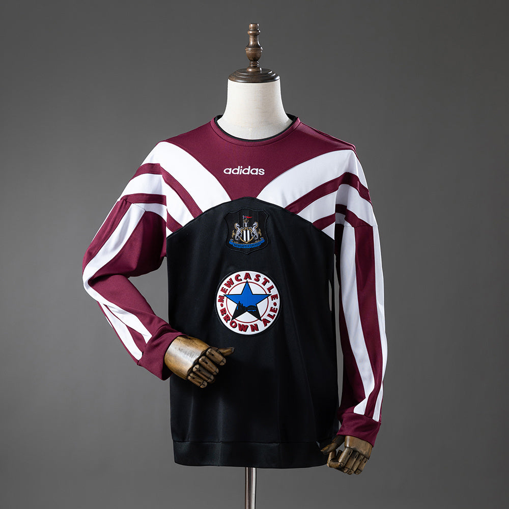 Newcastle United Training Jersey 1995-96 Retro Long Sleeves Football Kit Soccer Shirt