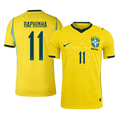 RAPHINHA #11 Mens Brazil World Cup Home Jersey 2026 - Player Version (Slim Fit)