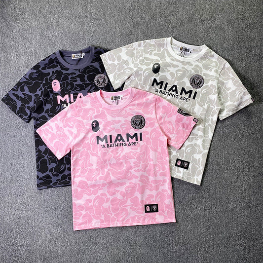 BAPE Sports Short-Sleeved T-shirt Ape Joint Name Miami Miami