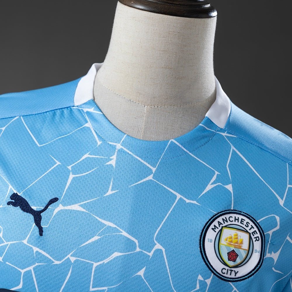 Manchester City Home Jersey 2020-21 Retro Football Kit Soccer Shirt
