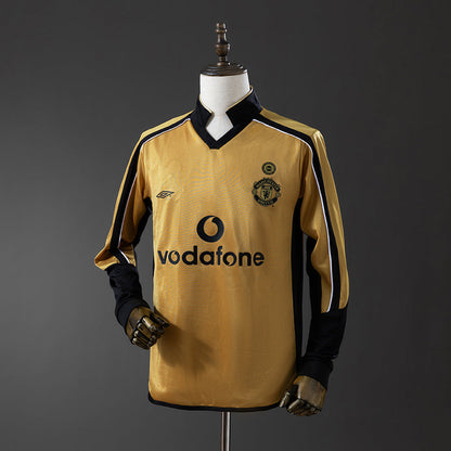 Manchester United Jersey 2001-02 Double-sided Retro Football Kit Long Sleeves