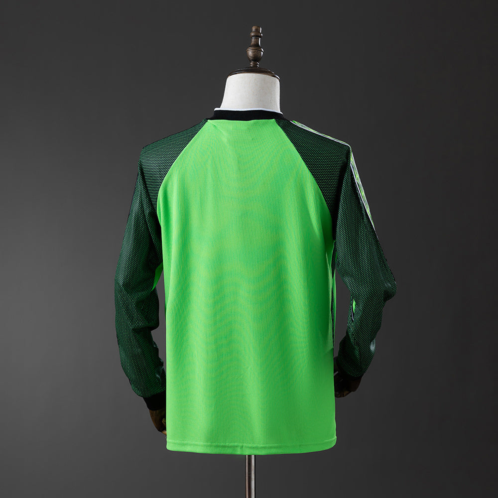 Manchester United Jersey 1998-99 Goalkeeper Green Retro Kit Long Sleeves