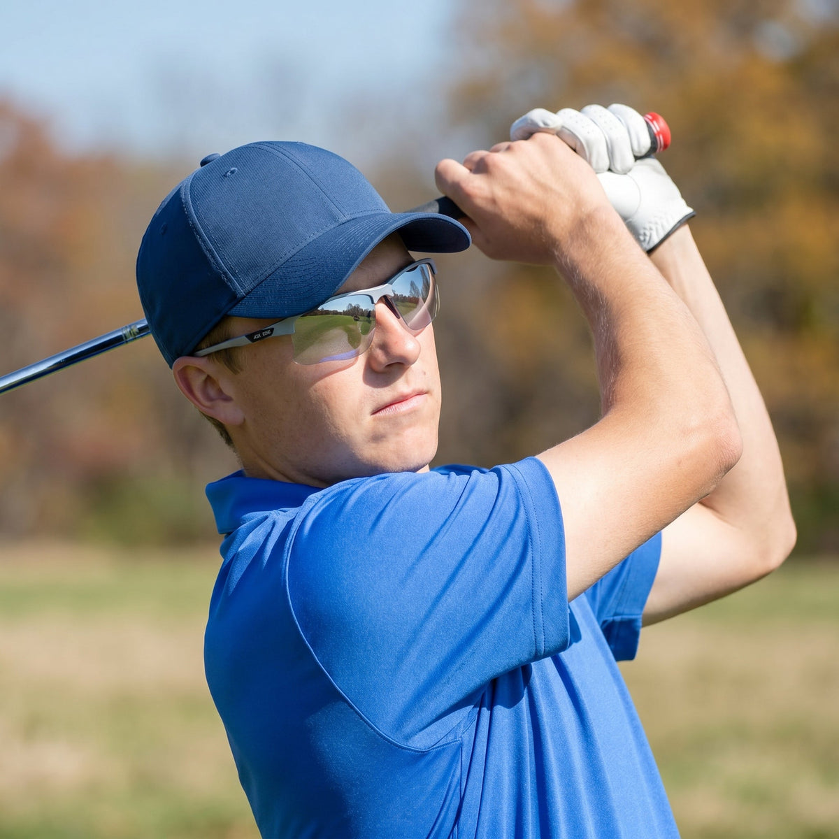 Ask Echo Golf Black Half Frame Sunglasses / Silver