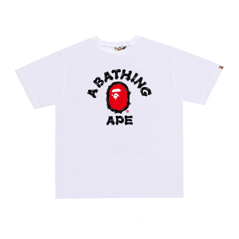 Bape Street Cotton Loose Couple Casual T-shirt Half Sleeve Shirt D030