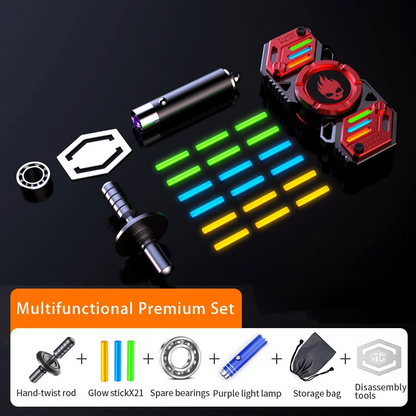 Stainless Steel Fidget Spinner – Metal Glow in the Dark Skull UFO
