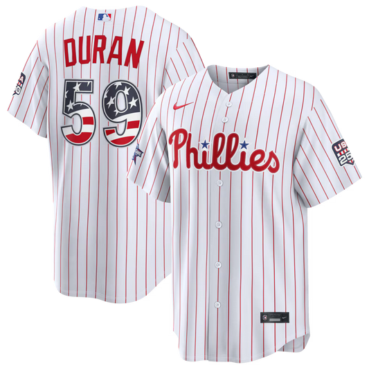 2026 All-Star Edition Stars & Stripes Philadelphia Phillies Jhoan Duran Stadium Jersey - White