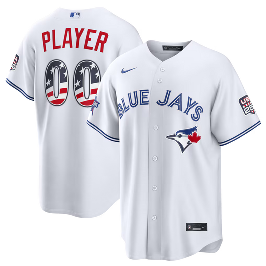 Custom Toronto Blue Jays 2026 All-Star Edition Stars & Stripes Stadium Jersey - White