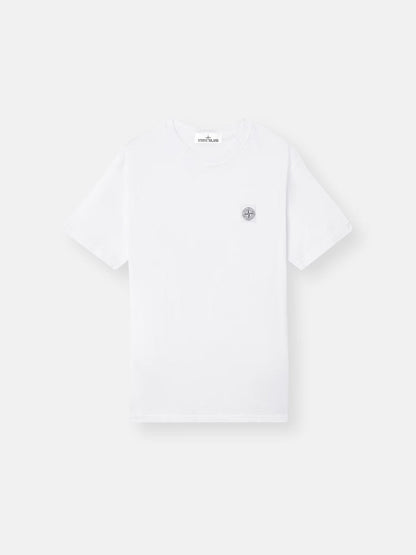Stone Island 'Fissato' Effect Compass Patch T-Shirt in White