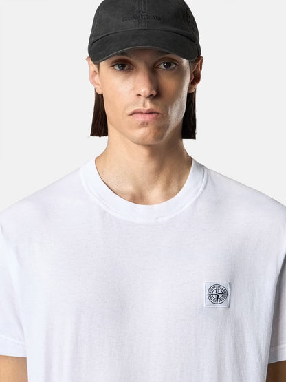 Stone Island 'Fissato' Effect Compass Patch T-Shirt in White