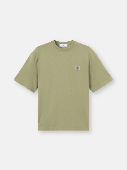 Stone Island Combed Organic Cotton T-Shirt in Laurel Green