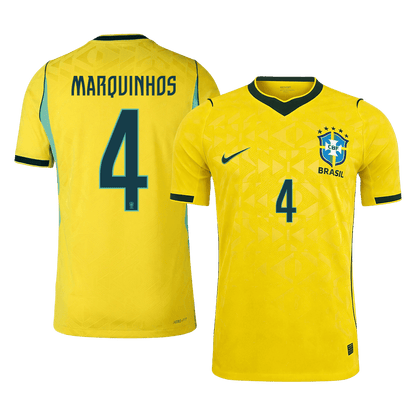 MARQUINHOS #4 Mens Brazil World Cup Home Jersey 2026 - Player Version (Slim Fit)