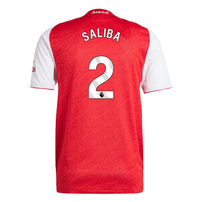 SALIBA #2 Mens Arsenal Home Jersey 2025/26 - Player Version (Slim Fit)