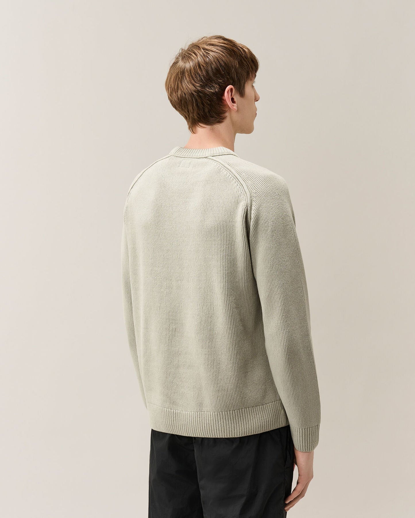 C.P. Company Chenille Cotton Lens Crewneck Sweater in Flint Grey