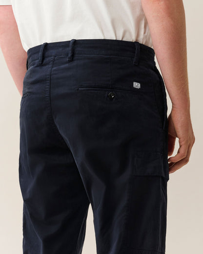 C.P. Company Stretch Sateen Lens Cargo Pants in Navy