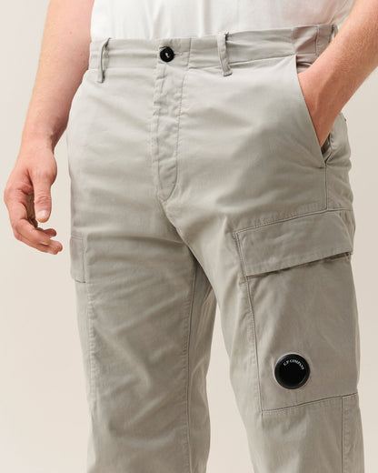 C.P. Company Stretch Sateen Lens Cargo Pants in Flint Grey