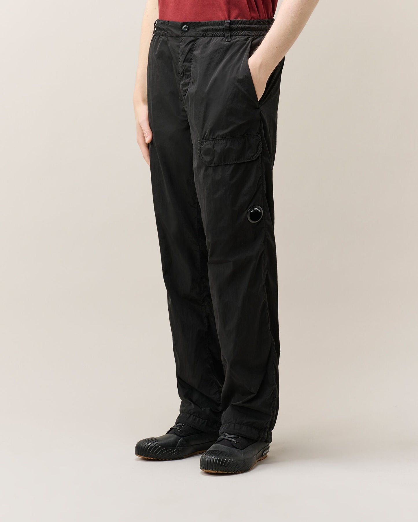 C.P. Company Chrome-R Regular Lens Cargo Pants in Black