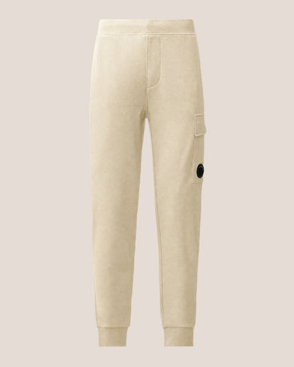 C.P. Company Diagonal Raised Fleece Lens Sweatpants in Silver Birch