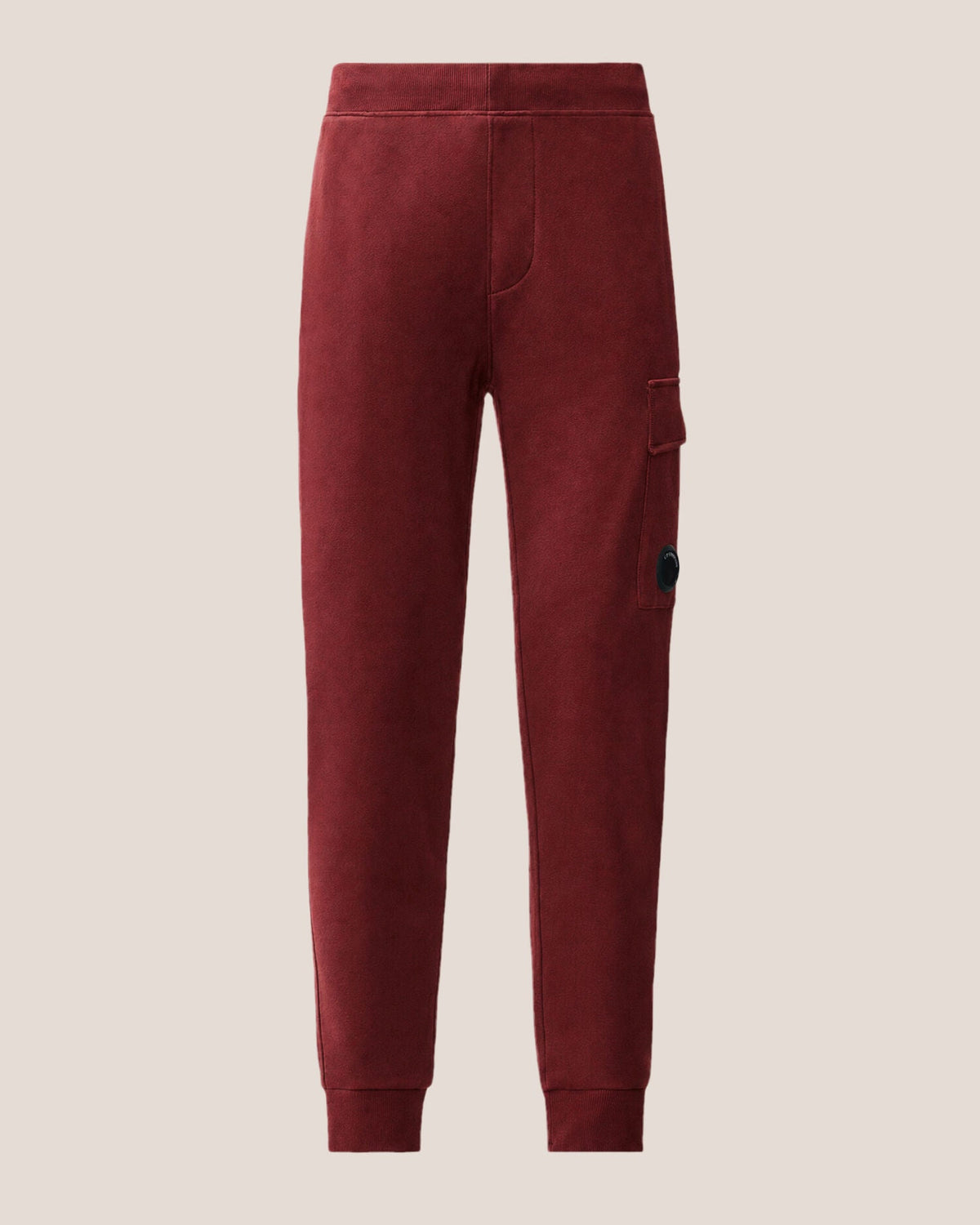 C.P. Company Diagonal Raised Fleece Lens Sweatpants in Andorra - Red
