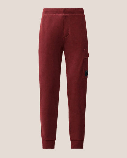 C.P. Company Diagonal Raised Fleece Lens Sweatpants in Andorra - Red