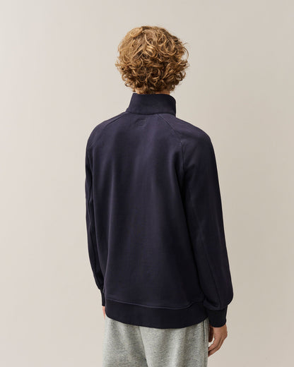 C.P. Company Diagonal Raised Fleece Half-Zip Lens Sweatshirt in Navy