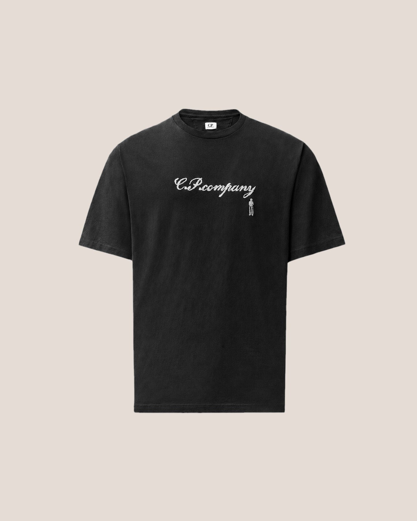 C.P. Company 30/1 Jersey Logo T-Shirt in Black