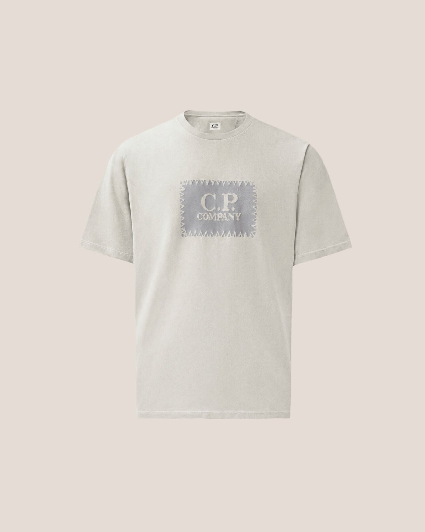 C.P. Company Stitch Block Logo T-Shirt in Flint Grey