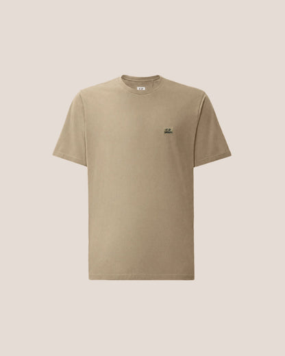 C.P. Company 30/1 Jersey Logo Patch T-Shirt in Fallen Rock - Beige