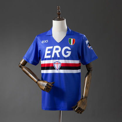 Sampdoria Jersey 1991-92 Home Retro Football Kit