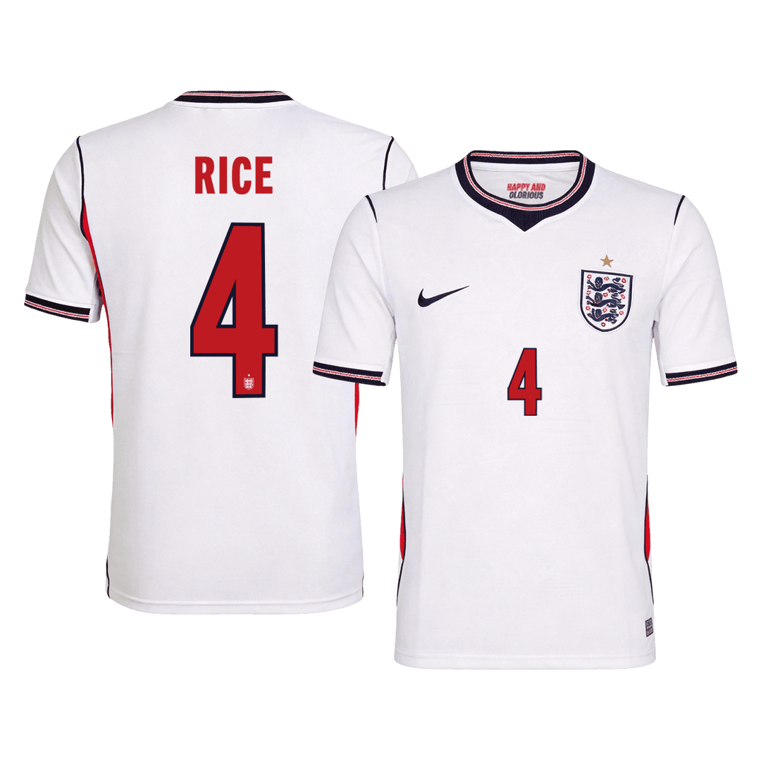 RICE #4 Mens England World Cup Home Jersey 2026