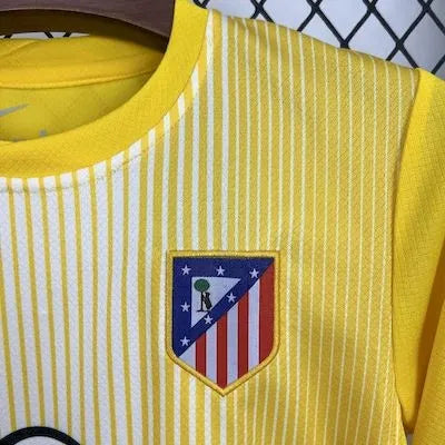Kids Atletico Madrid Jersey 25/26 Yellow Goalkeeper Football Kit Soccer Jersey