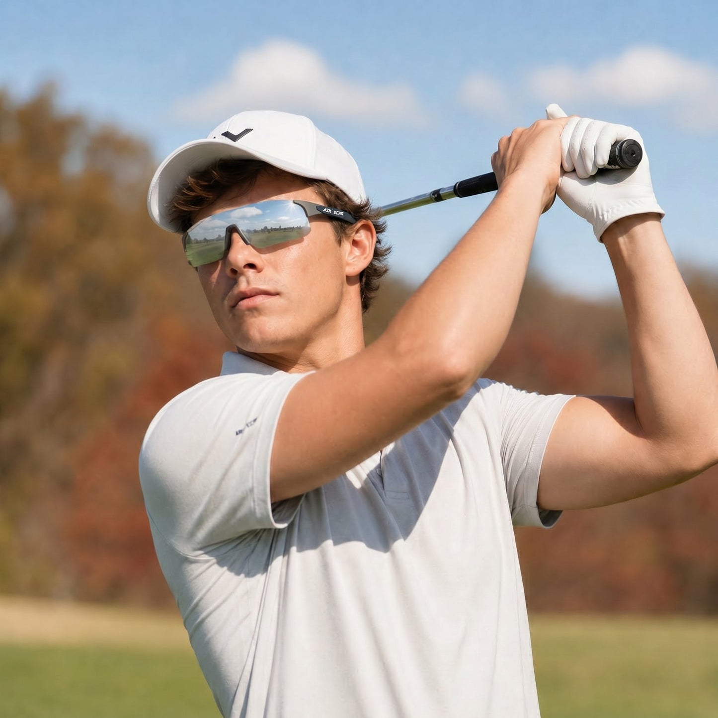 Ask Echo Golf No Frame Gunmetal Leg Sunglasses / Silver