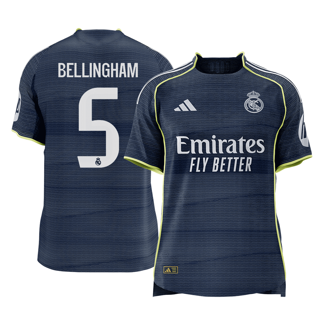 BELLINGHAM #5 Mens Real Madrid Away Jersey 2025/26 - Player Version (Slim Fit) [PREMIUM]