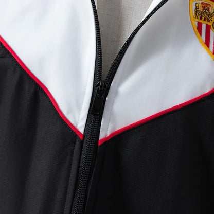 Sevilla Windbreaker 1992-93 Black White Football Jacket