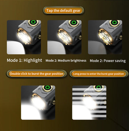 EDC Flashlight Triple LED Magnetic Waterproof Pocket Clip Compact Camping Torch