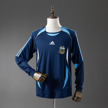 Argentina Home Jersey 2006 Retro Football Kit Long Sleeves