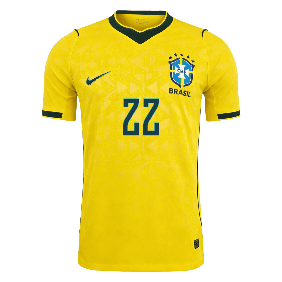 JOÃO PEDRO #22 Mens Brazil World Cup Home Jersey 2026 - Player Version (Slim Fit)