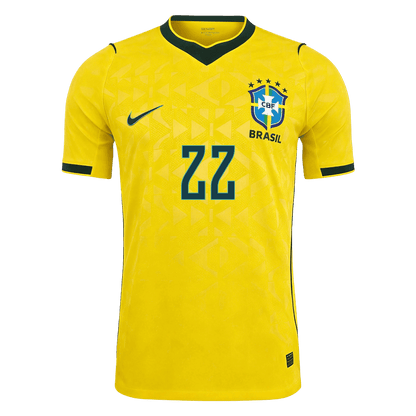 JOÃO PEDRO #22 Mens Brazil World Cup Home Jersey 2026 - Player Version (Slim Fit)