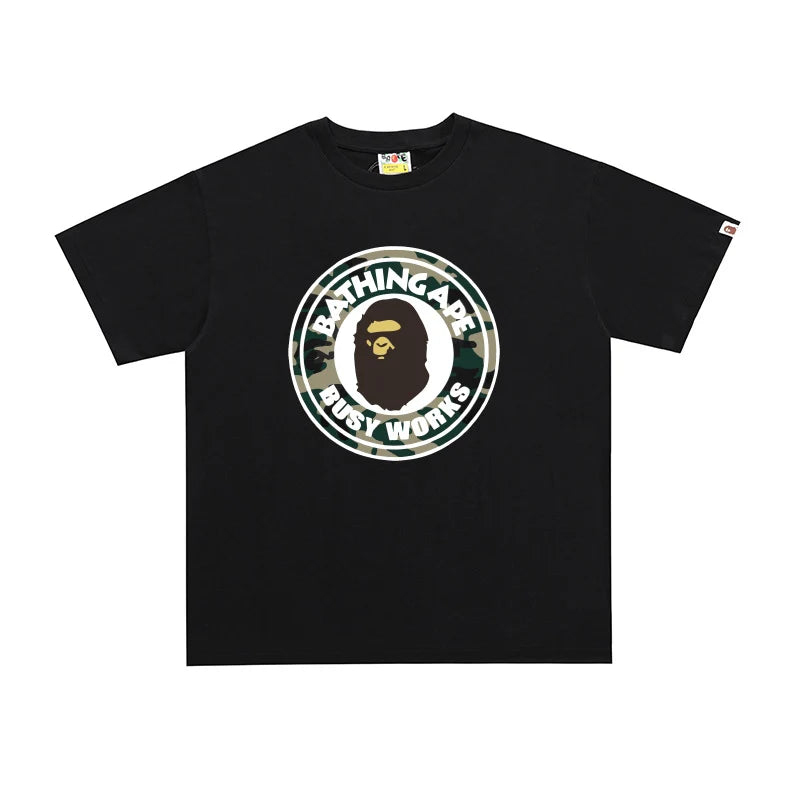 Bape Street Cotton Loose Couple Casual T-shirt Half Sleeve Shirt D212