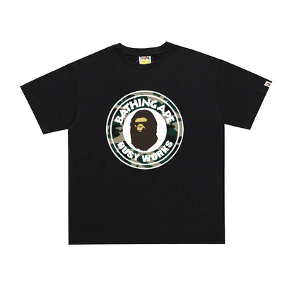 Bape Street Cotton Loose Couple Casual T-shirt Half Sleeve Shirt D212