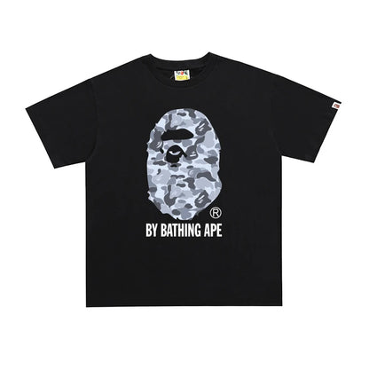 Bape Street Cotton Loose Couple Casual T-shirt Half Sleeve Shirt D763