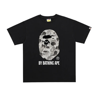 Bape Street Cotton Loose Couple Casual T-shirt Half Sleeve Shirt D005