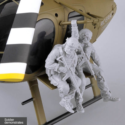 RCERA C189S MD500 Little Bird 1/28 Scale 6CH Dual Brushless Optical Flow RC Military Helicopter RTF